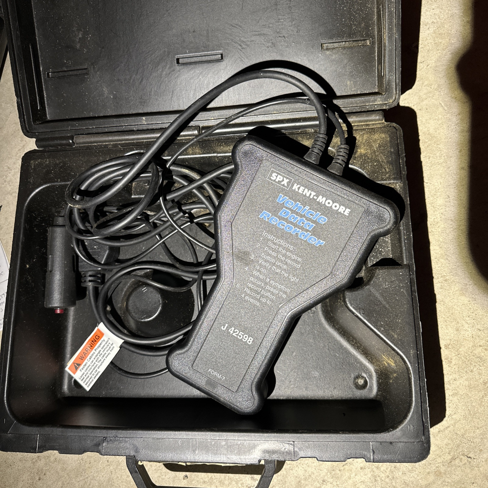 KENT MOORE J-42598 Vehicle Data Recorder VDR Factory Tool Kit Case SKU3