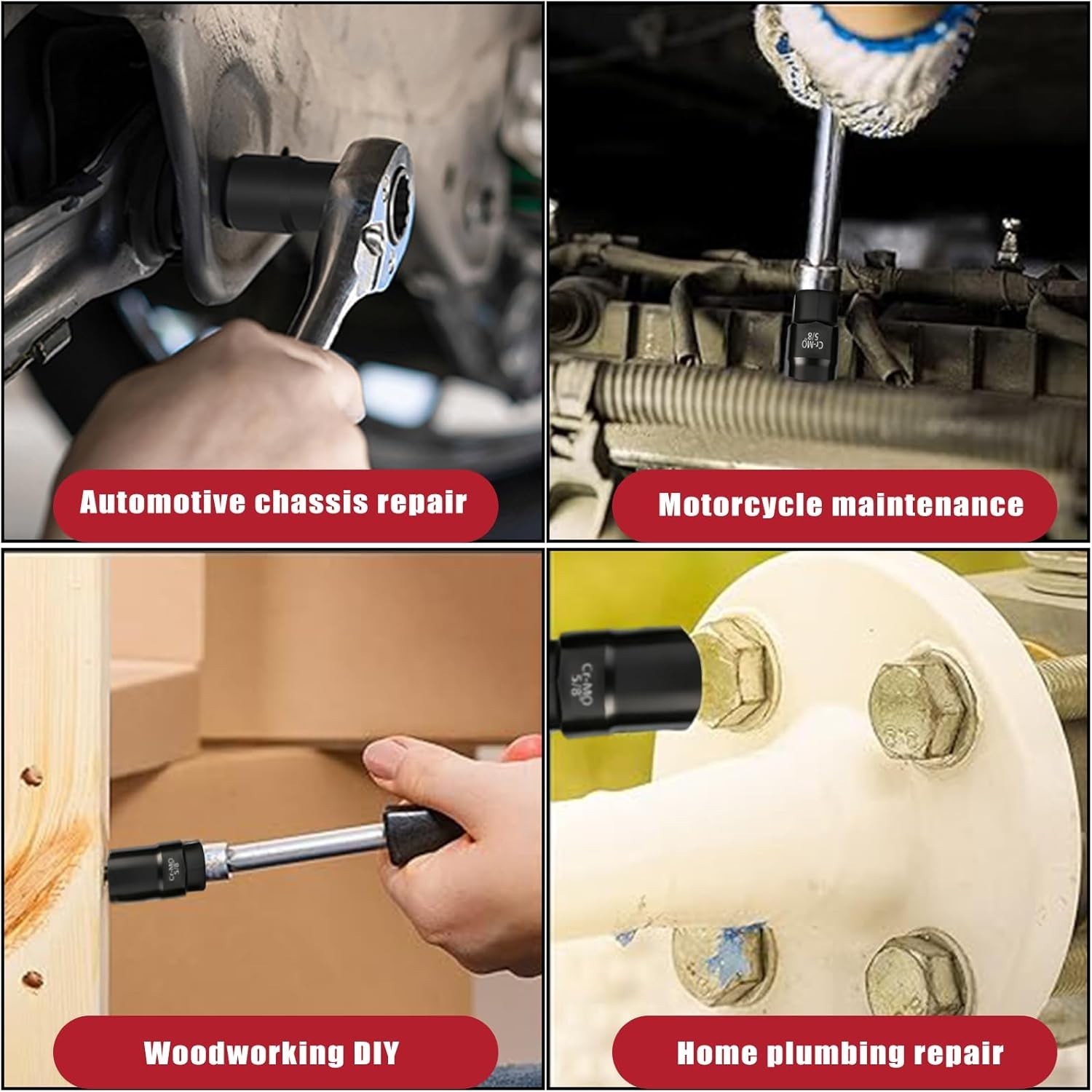Bolt Extractor Kit for Deep Well Bolt, 11 Pcs Lug Nut Extractor Set, Deep Socket