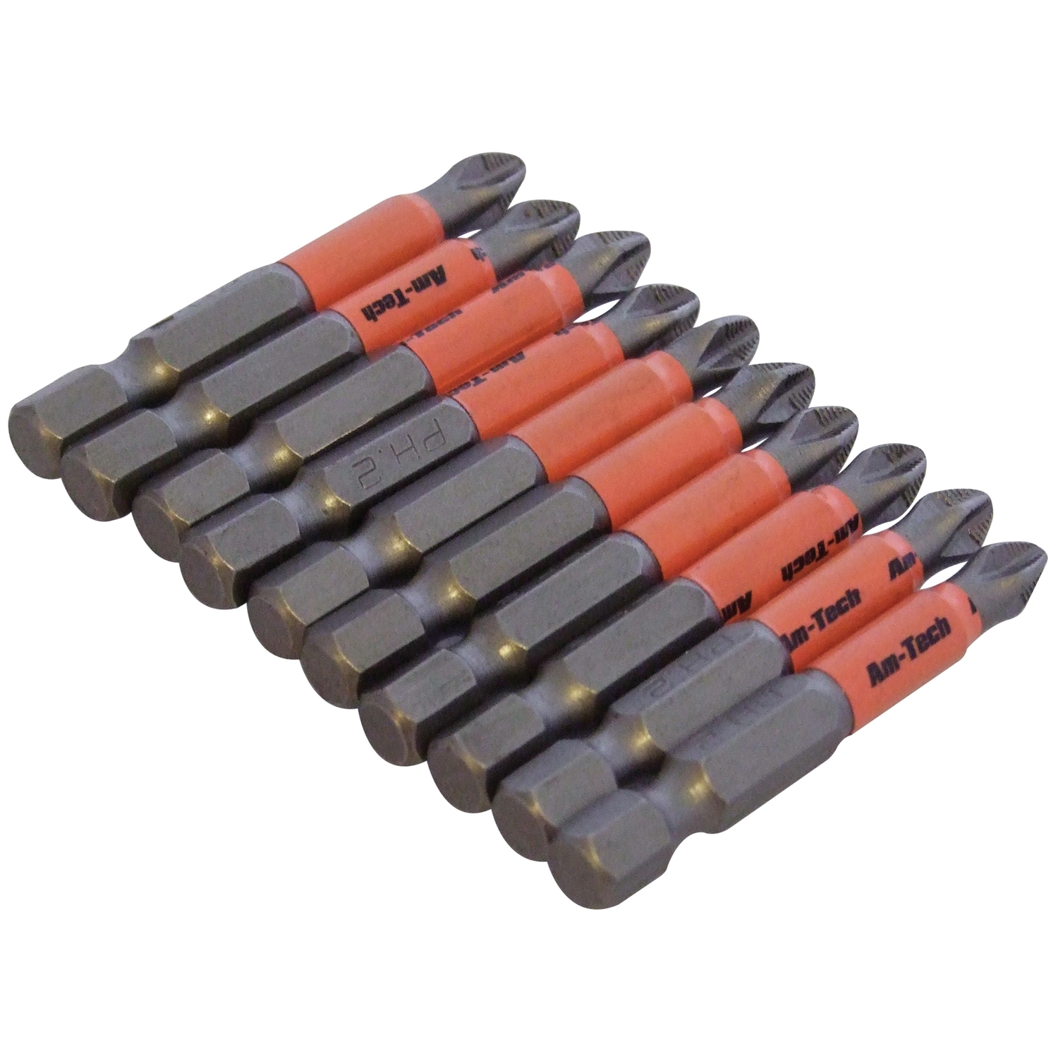 New 10PC 50mm Non Slip with PZ#2 Heads Drill Bits Power Bits Approx 50mm length