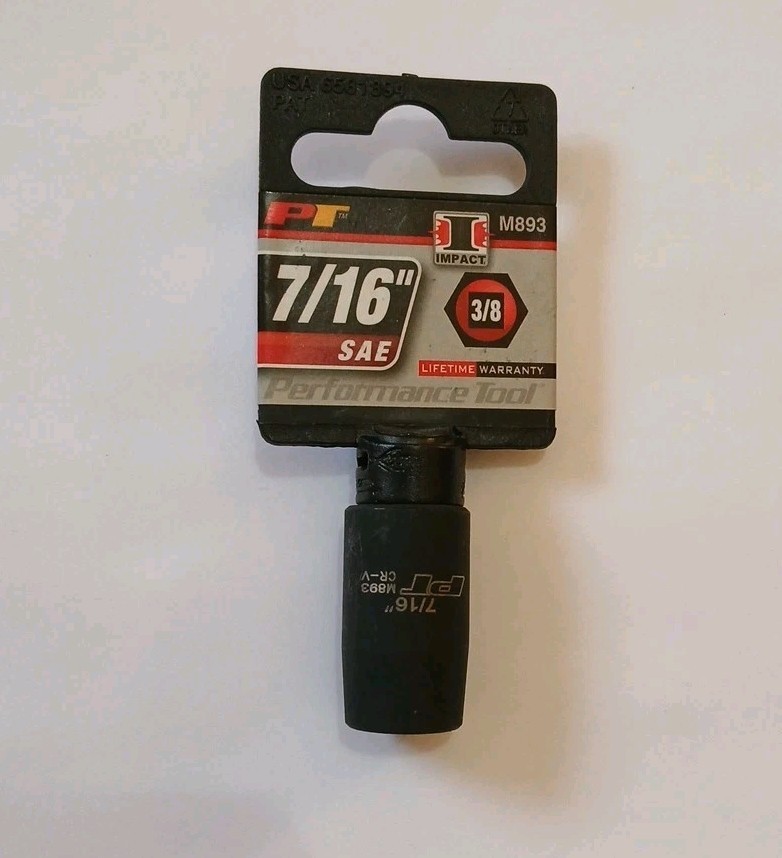 Performance Tool Socket M893 3/8 Inch Drive; 7/16 Inch; Standard; Impact Socket