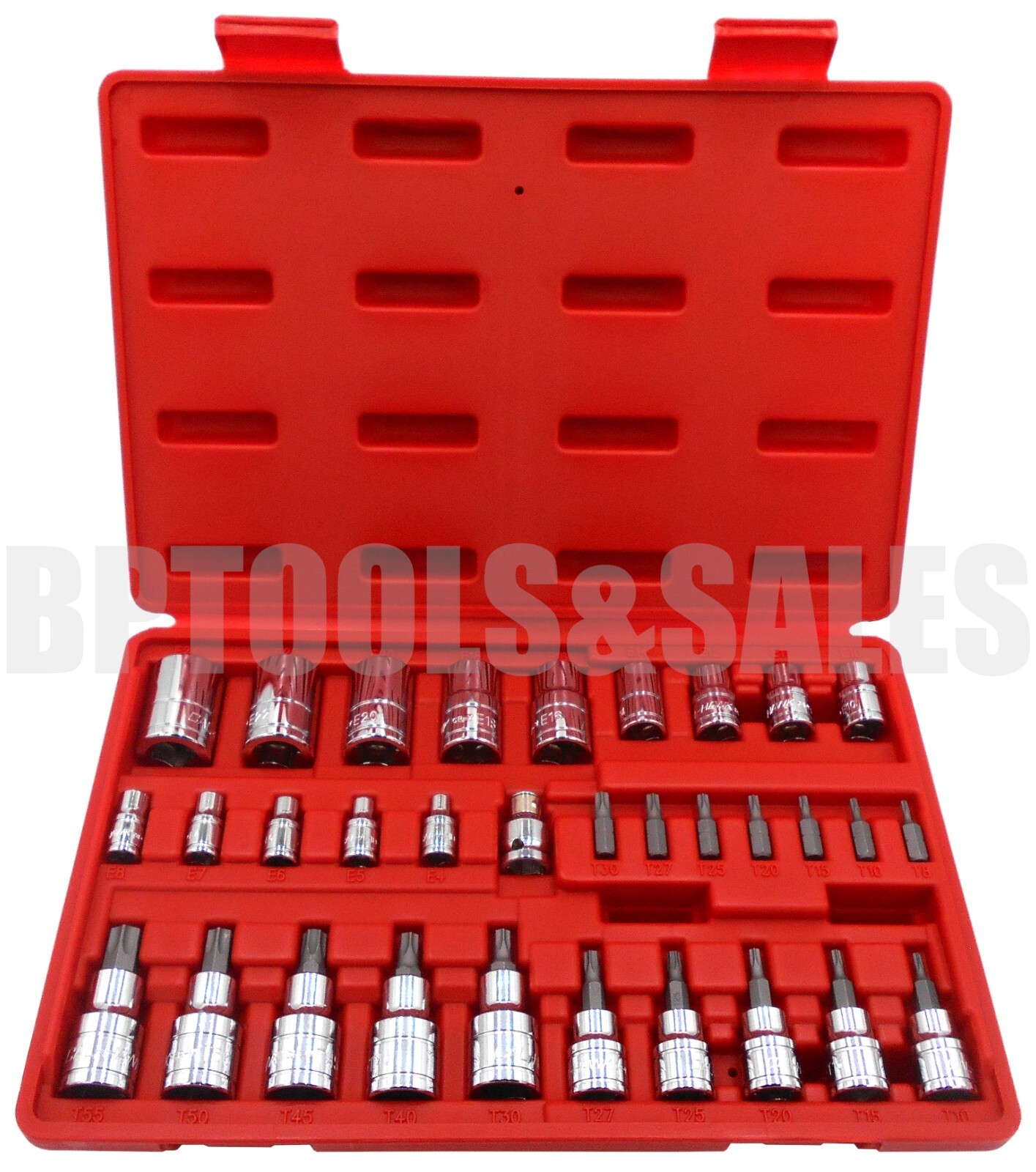 32pc 1/4″ 3/8″ & 1/2″ DR. E-TORX Star Socket Set & Bit Male Female E & T Socket