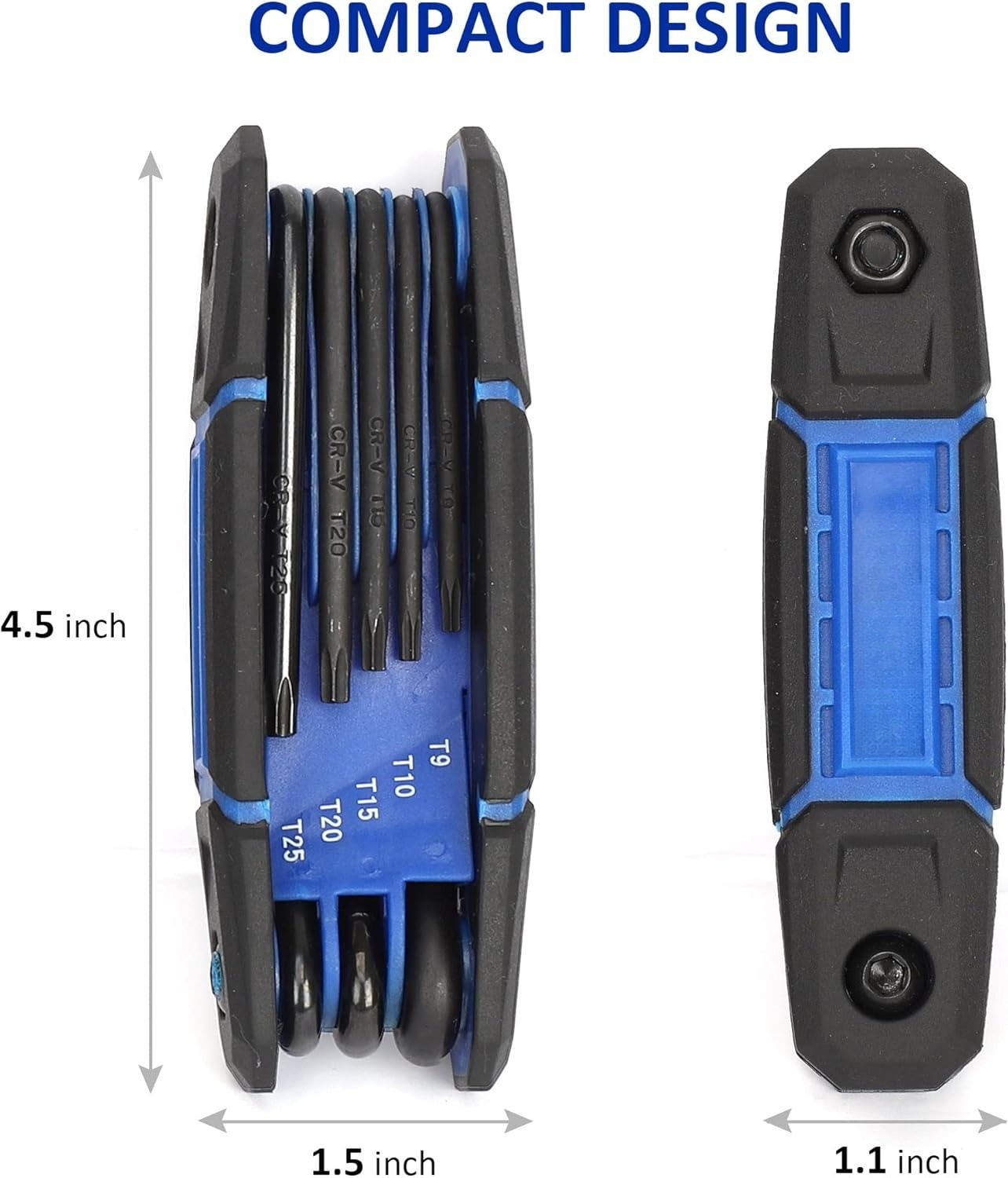 25-Piece Folding Hex Key Set, 3-Piece Portable Hex Key Set,