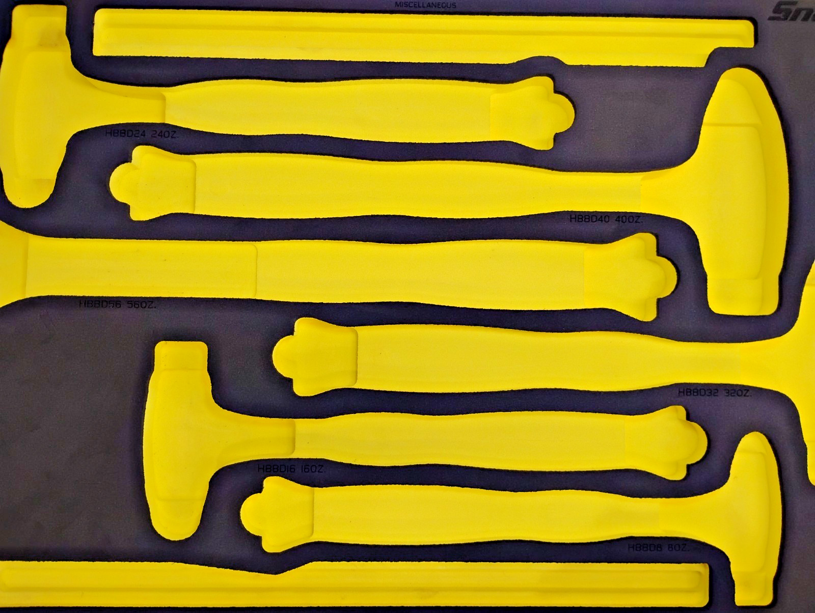 Snap-on Tools HI VIZ FOAM for 6pc Ball Peen Hammer St STAINS ON REAR FMHBBD028HV