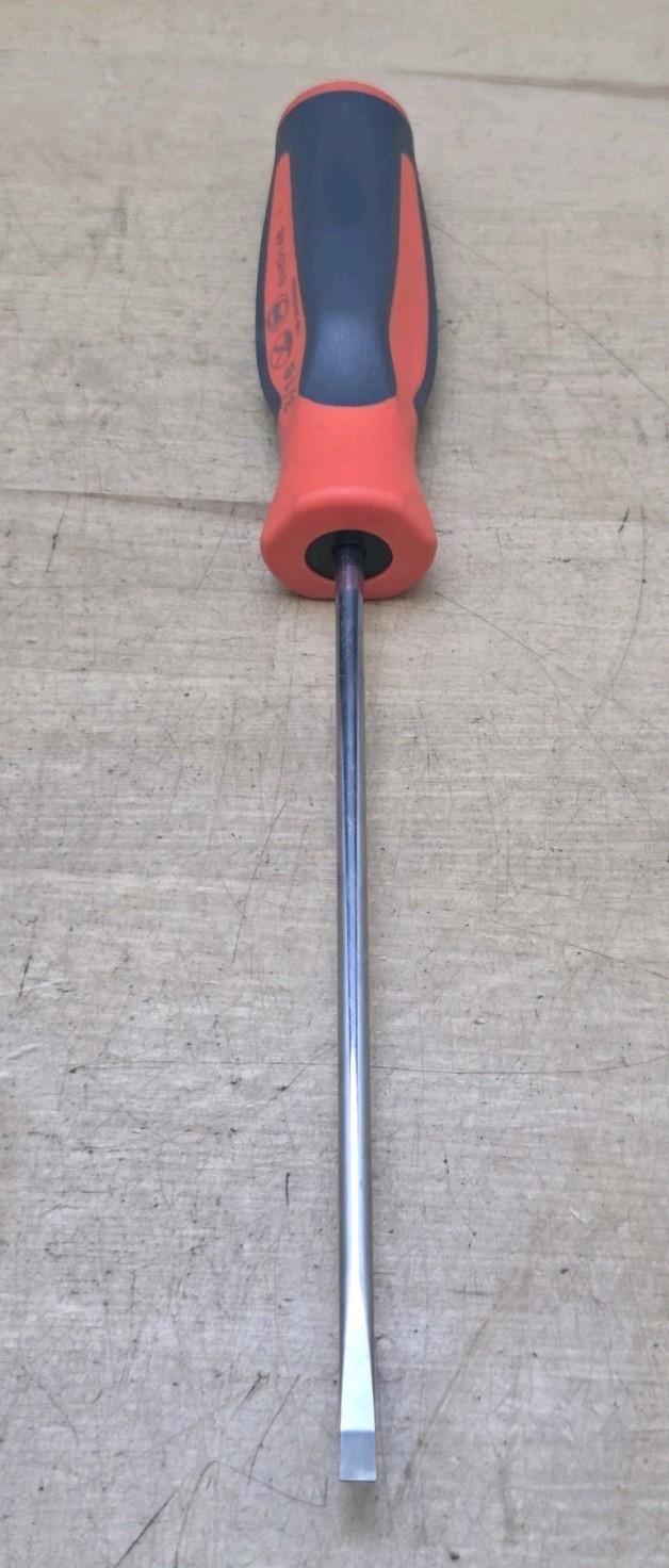 New Snap On SHD146O-3/16″ Flat Tip X 10″ Long Blade Orange Hard Grip Screwdriver