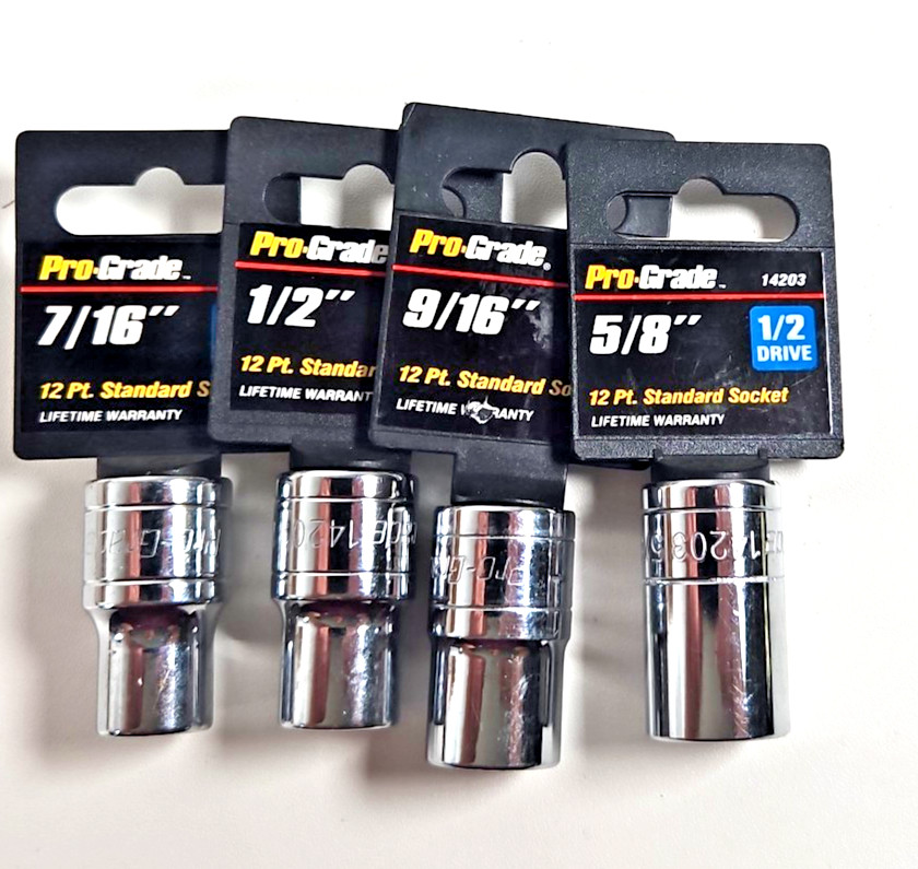 Pro-Grade 19404 0.5 in. Drive SAE Socket Set in Case – 16 Piece