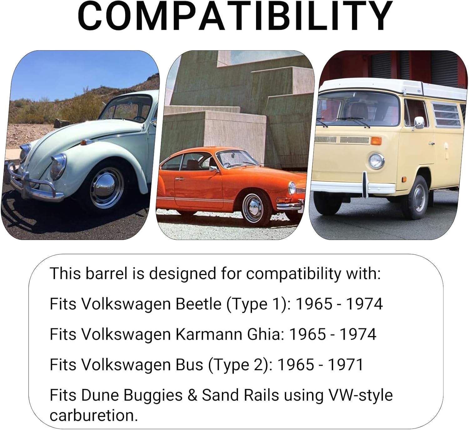 Throttle Cable Barrel Compatible with VW Beetle Type 1 (50-79), Ghia (56-74),
