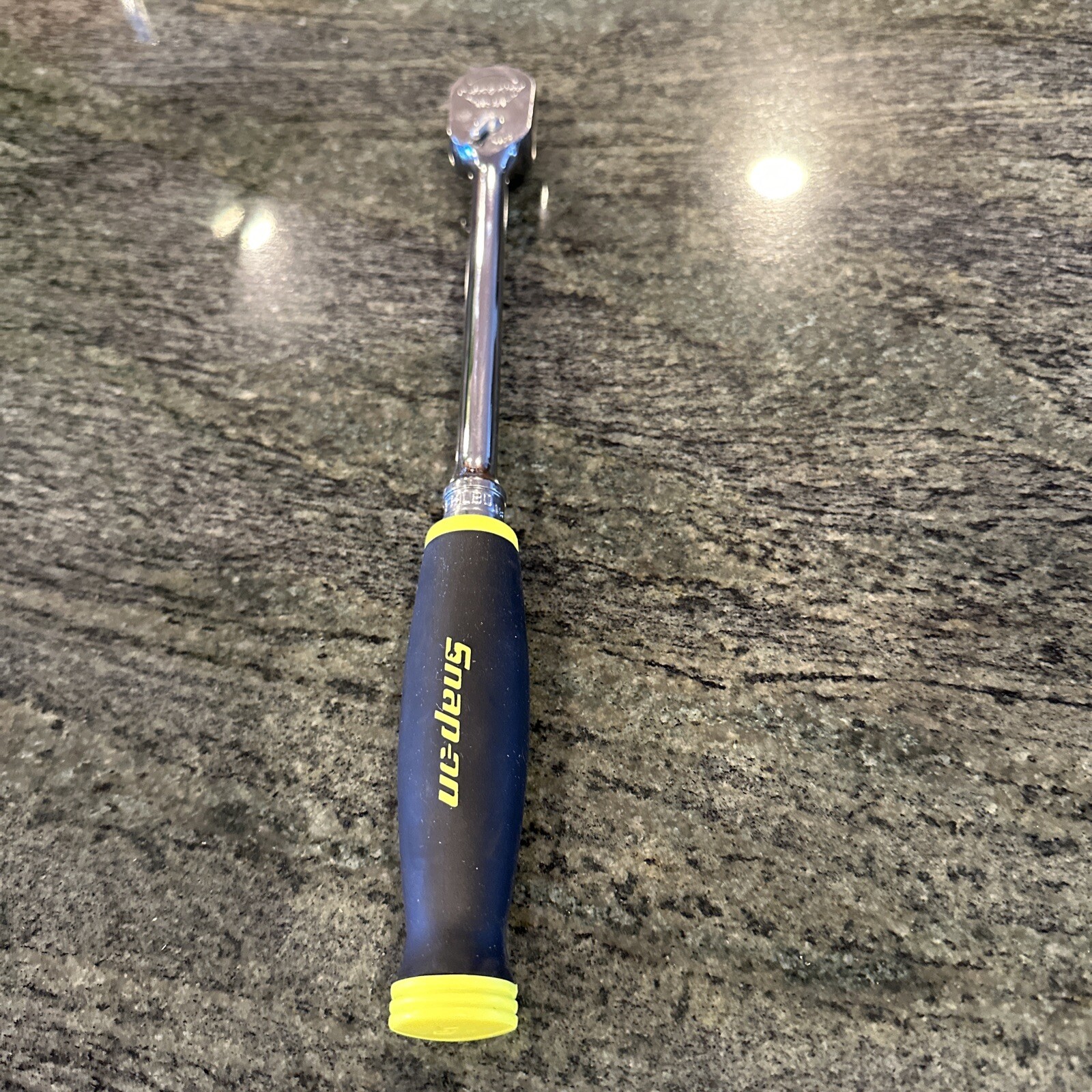 Snap-on fhl80 3/8″ drive dual 80 long soft grip ratchet hi viz new
