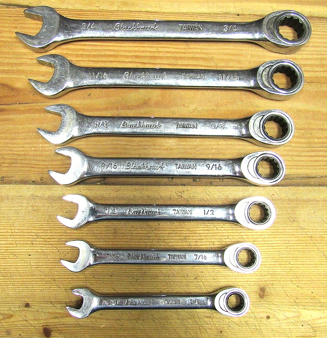 Blackhawk Ratchet Wrench Combination 7 Piece Set GOOD Condition