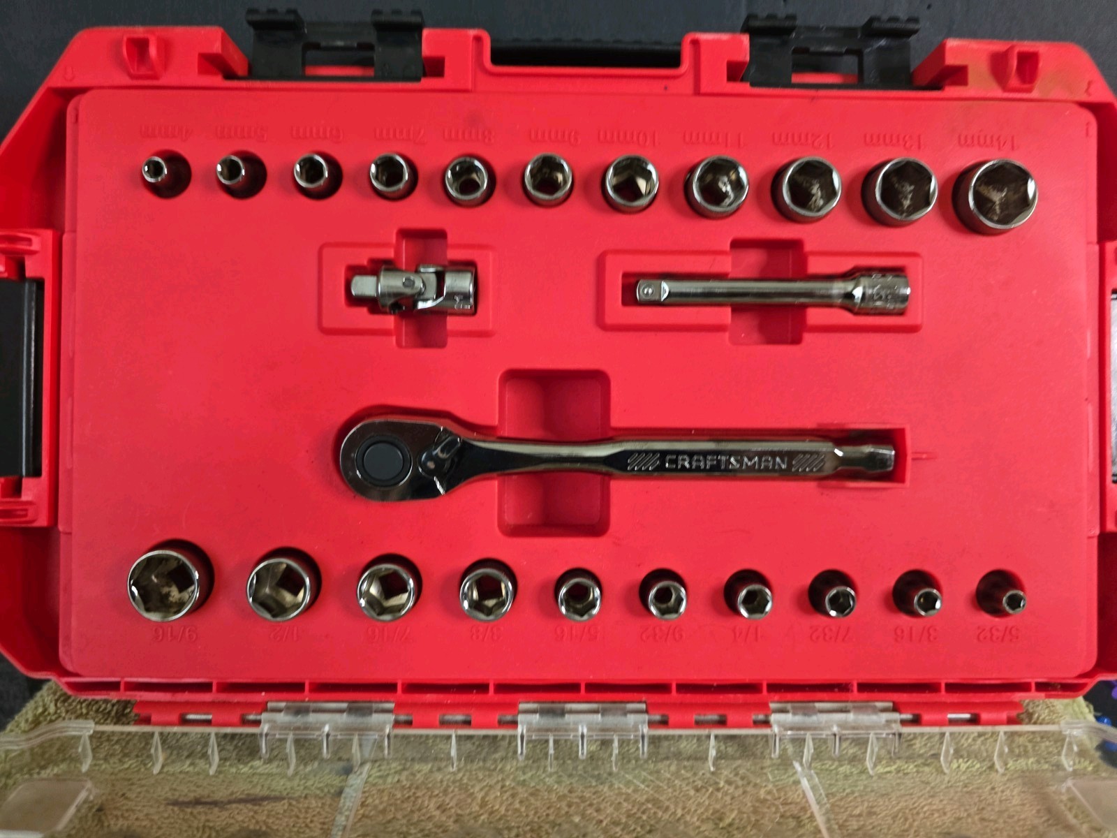 Craftsman 24 PC 3/8 In Drive Metric SAE 6 Pnt Socket Set With Case Complete New