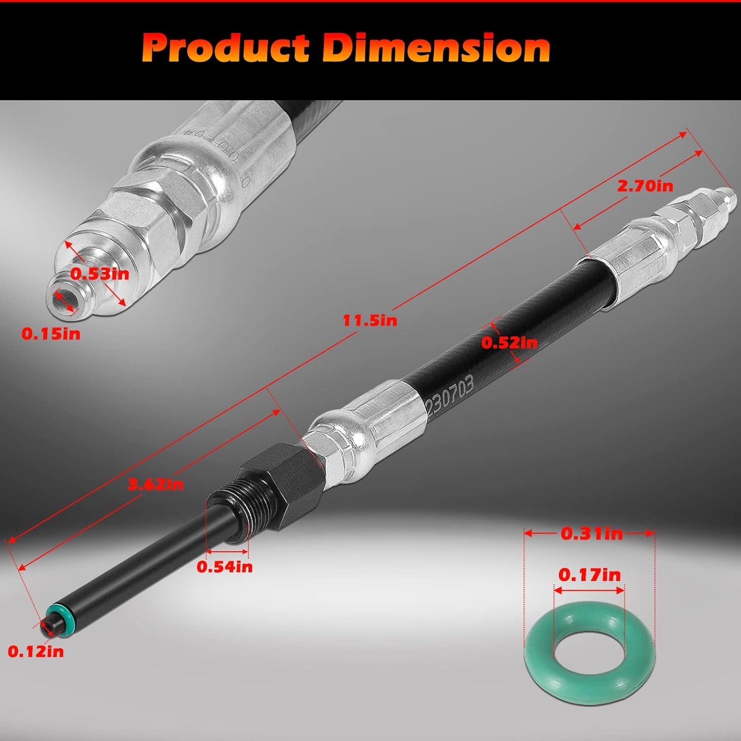 For Ford 6.0L Diesel 6660 Compression Tester Adapter Hose w/ O-Ring 2003-2006