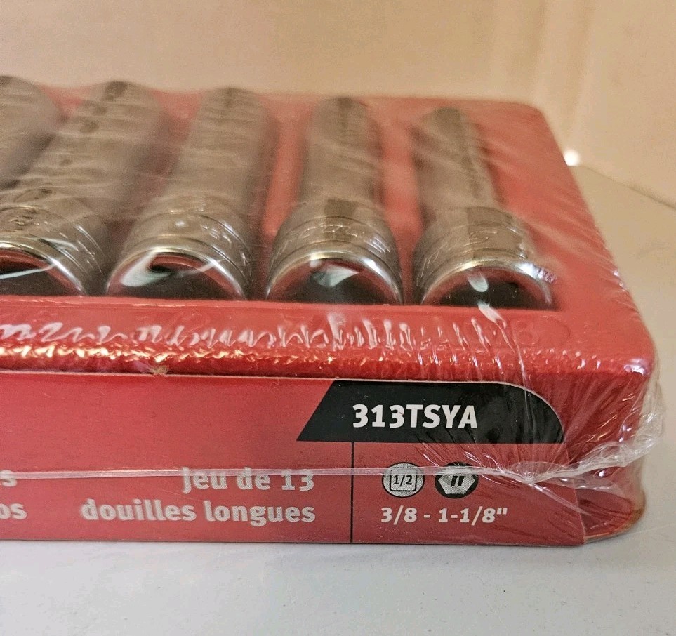 New Snap on 313TSYA 1/2″ Drive 3/8” – 1-1/8” 13-Piece 6 Point Deep Socket Set