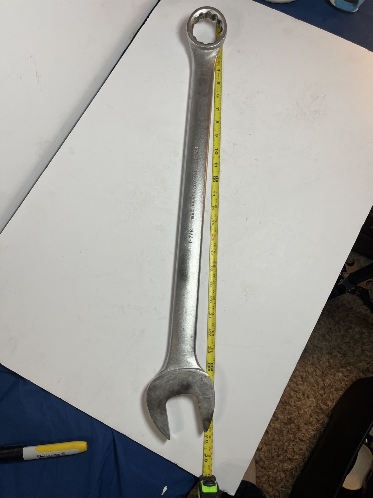 Vintage Proto Professional 1260 1-7/8″ 12 Point Combination Wrench – Made in USA