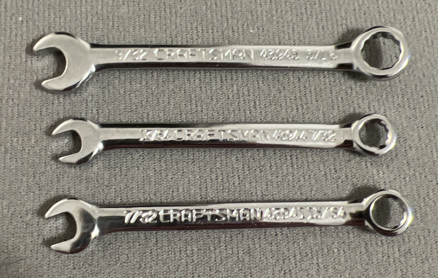 Craftsman Combination Wrench Lot Of 3 Mini 439 Series (43945, 43944, 43941)