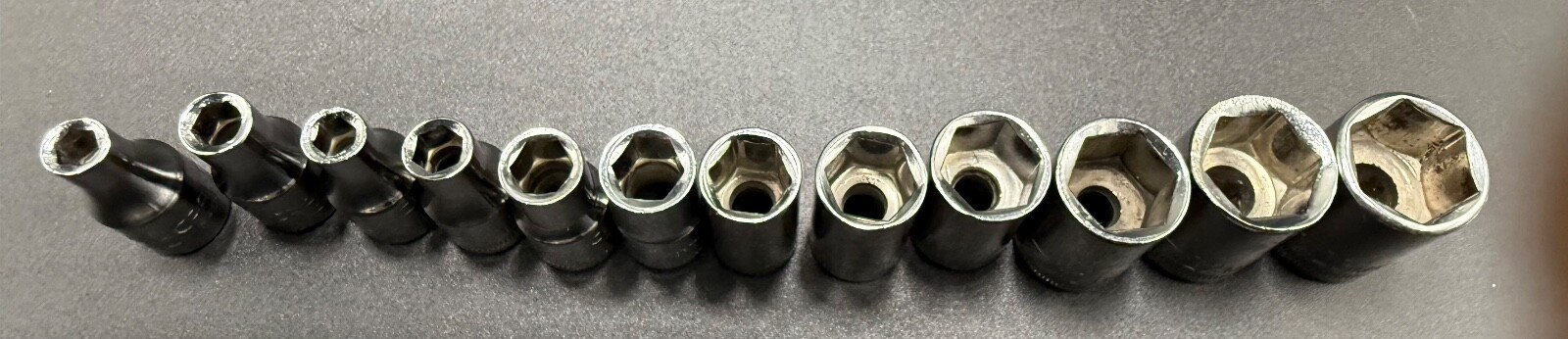 Vintage Craftsman 1/4″ Drive Metric and SAE 6pt Socket Set 12pc Made in USA
