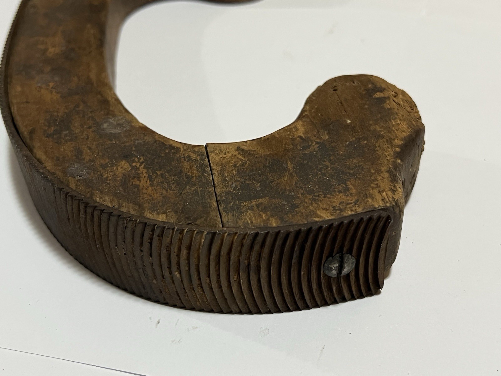 Vintage General Tool Co Curved Wood Handle File Holder with Rasp Auto Body USA