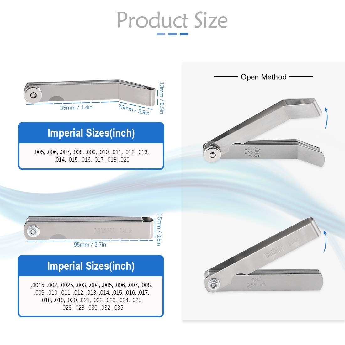 Professional 2 Pack Feeler Gauge Set – 32 Blades, Accurate Gap Measurement Tools