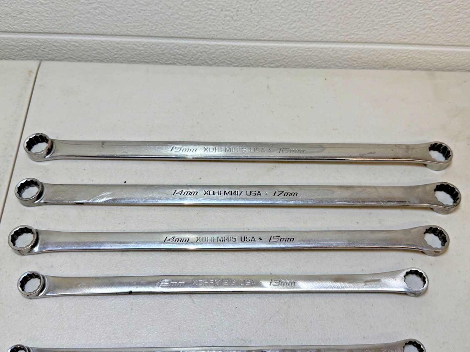 6 Piece Snap On XDHFM Metric 12 Point 0° Offset Box Wrench Set 10 – 17mm Used
