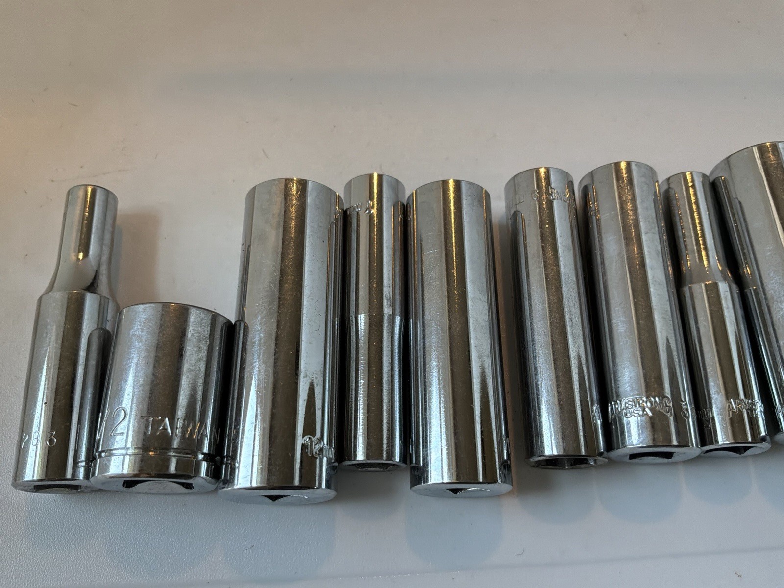 Vintage Armstrong Tools 43-152 Socket Set 1/2” Drive Ratchet USA w/ Case