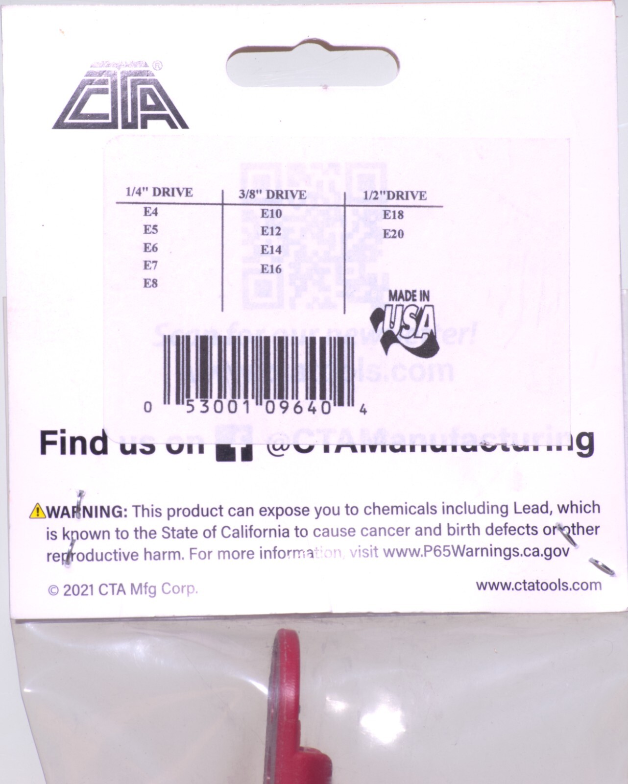 CTA 9640- 11 Piece External Torx Socket Set w/ Storage Rail E4-E20 – Made in USA