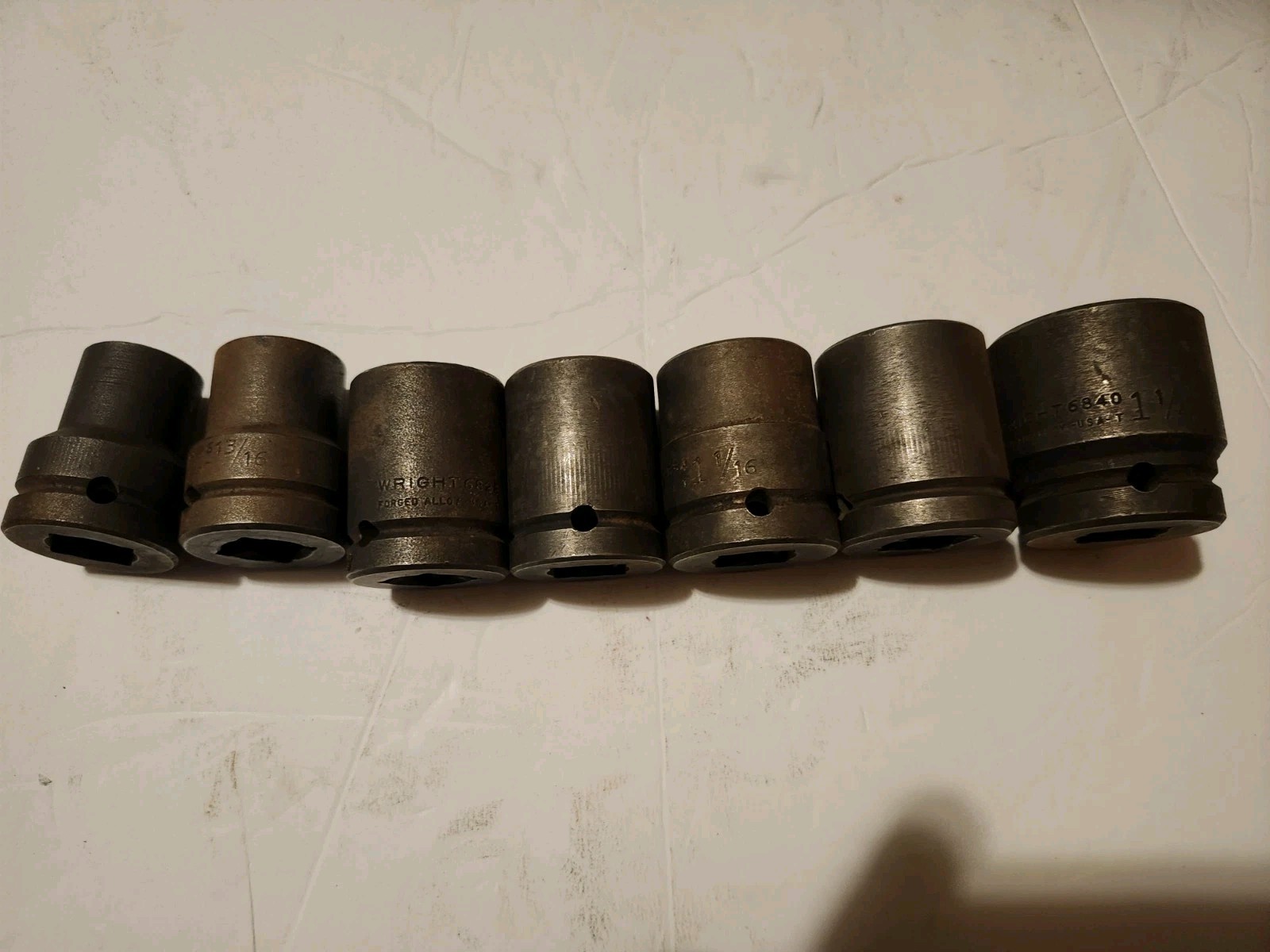 7 Wright Tool 3/4 Impact Socket Lot 13/16 7/8 15/16 1 1/8,1 1/16,1 1/4