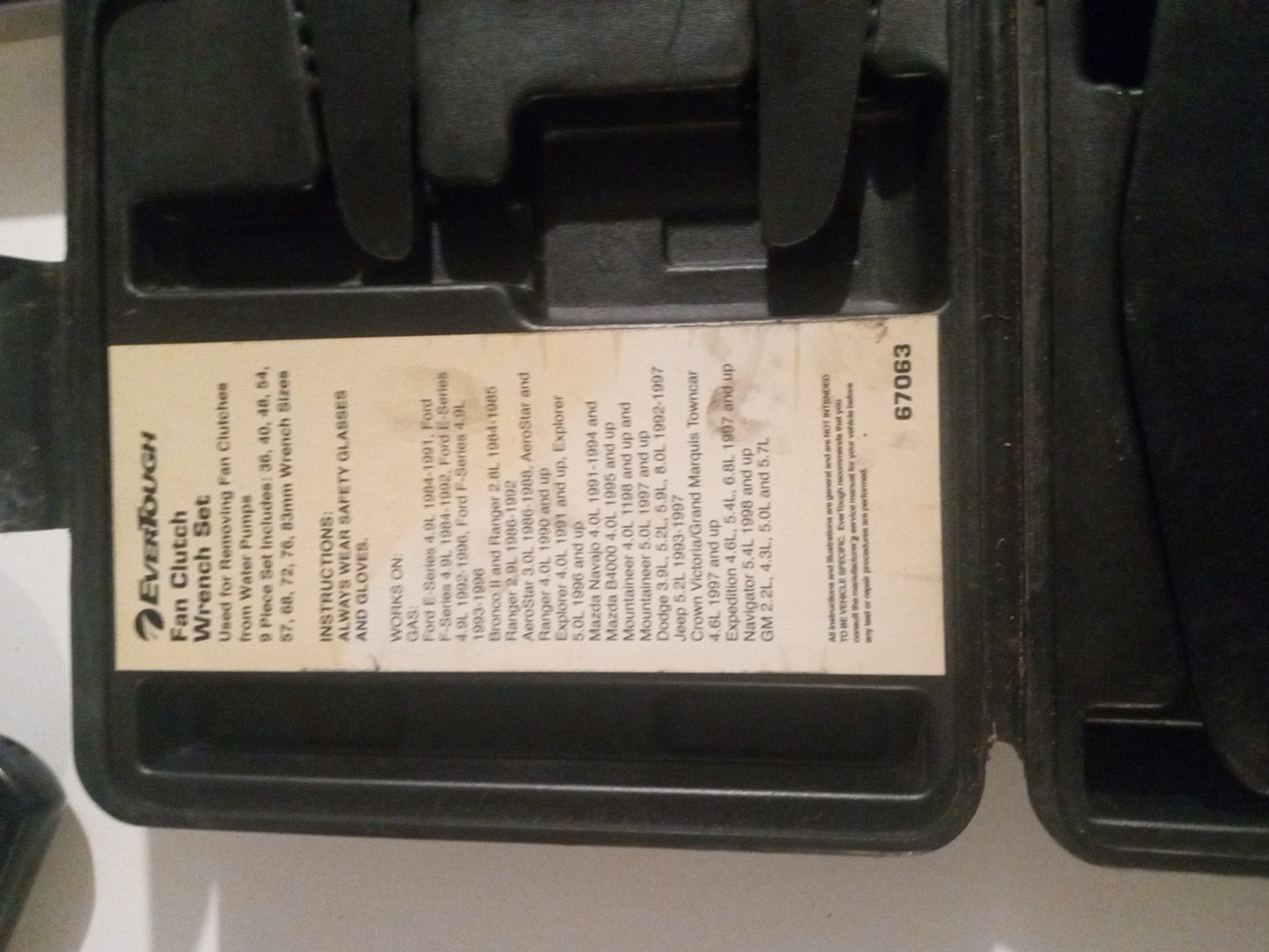 EverTough #67063 Fan Clutch Wrench Set With Case