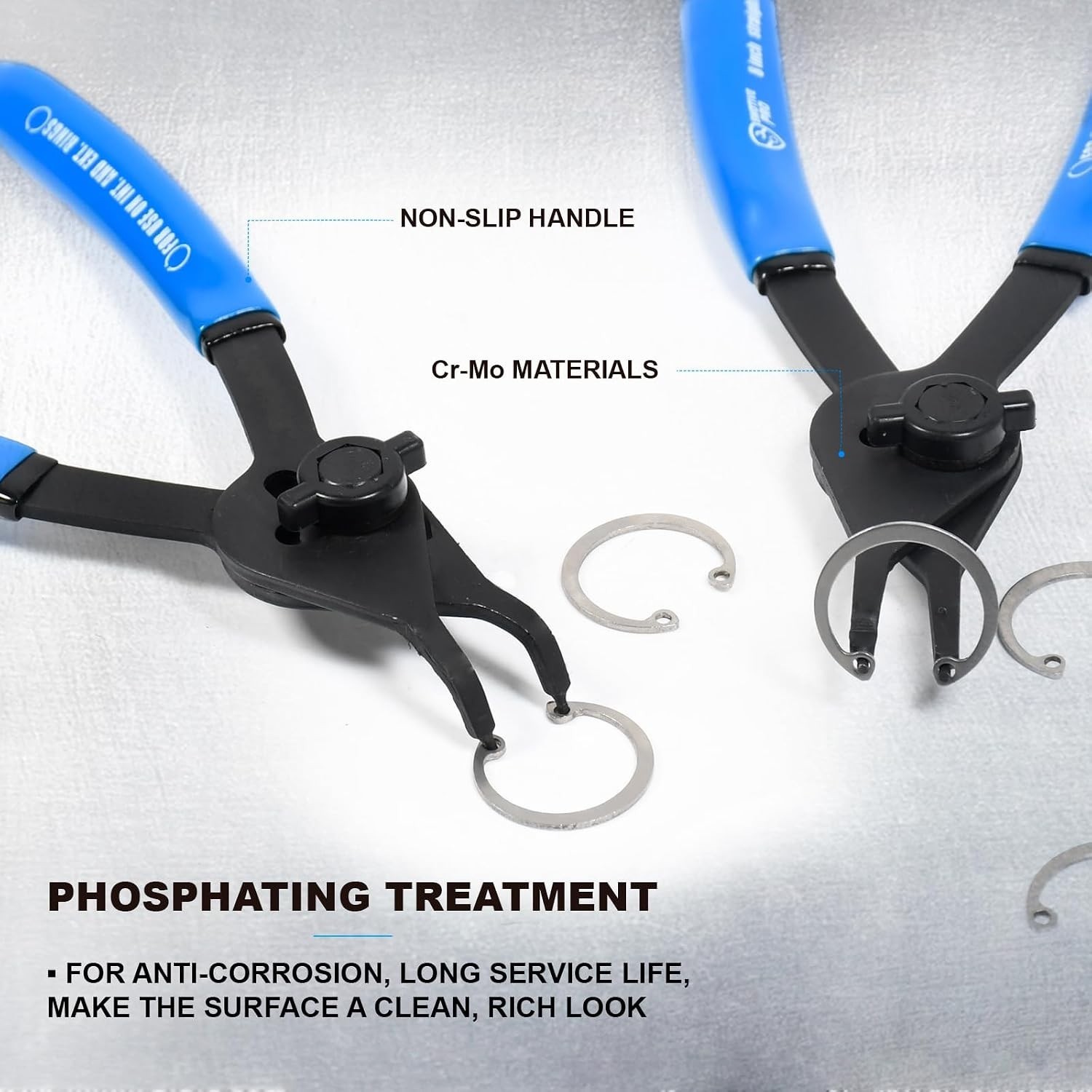 Versatile 12-Piece Snap Ring Pliers Set – Durable Chrome-Moly Steel Construction