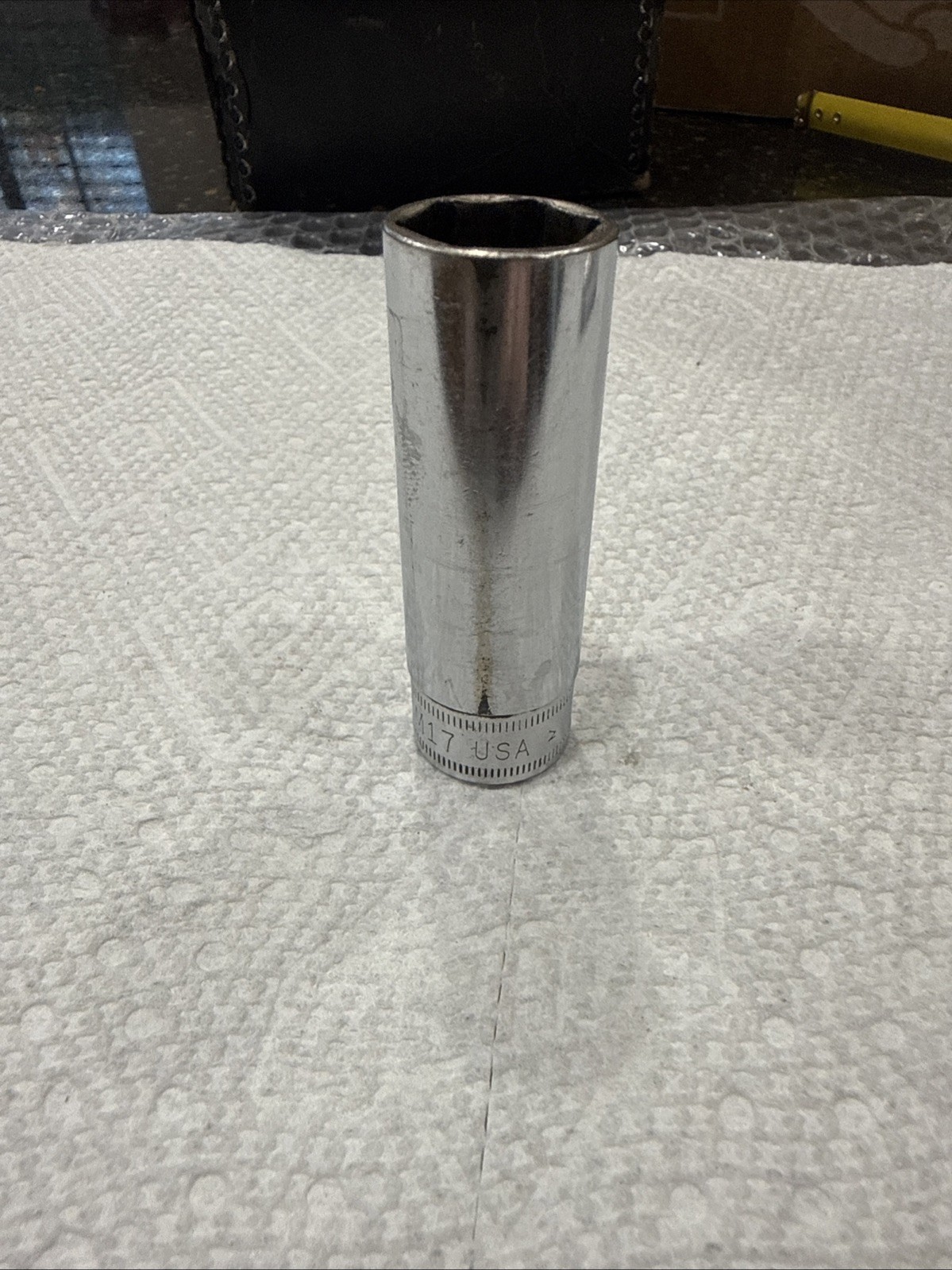 SFSM17 17mm Snap-On Socket 3/8 Drive 6-Point Deep Chrome Vintage Tool