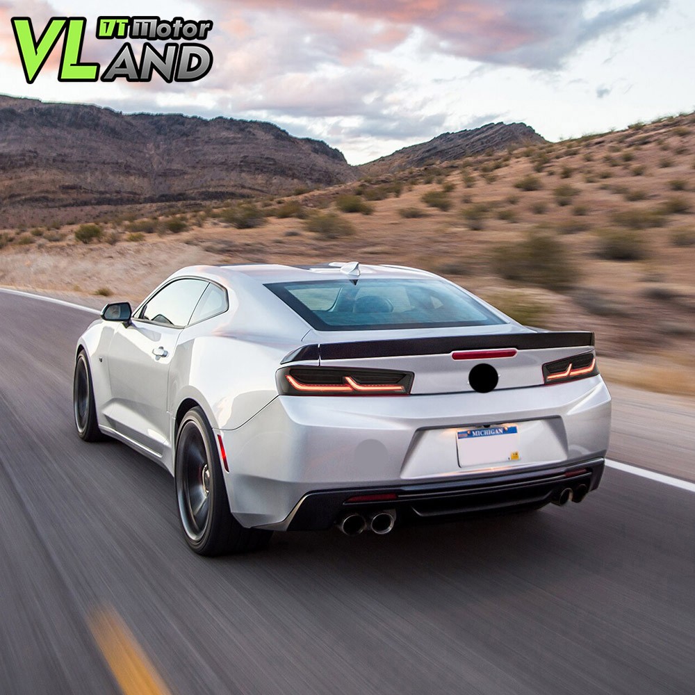 Set VLAND LED Tail Lights For Chevy Camaro 2016-2018 DRL FULL Smoked Sequential