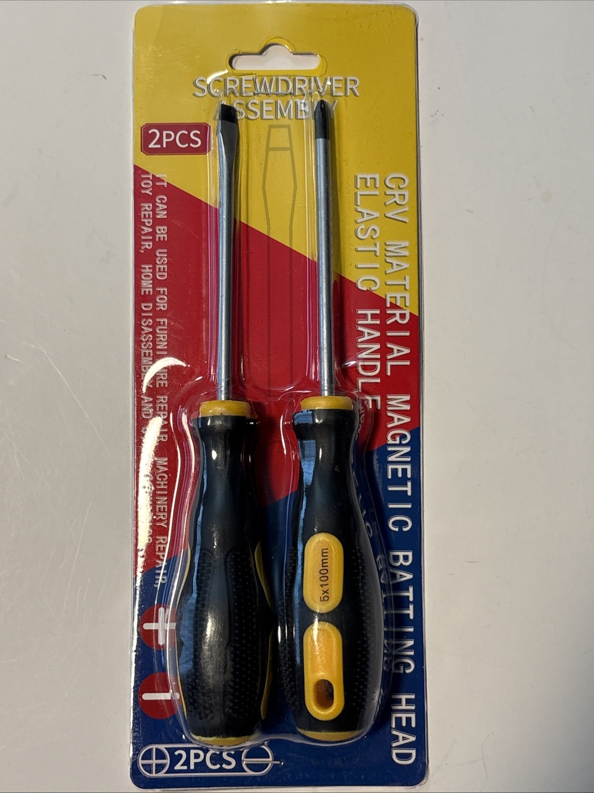 2 Piece SoftFinish Heavy Duty Slotted and Phillips Screwdriver Set New