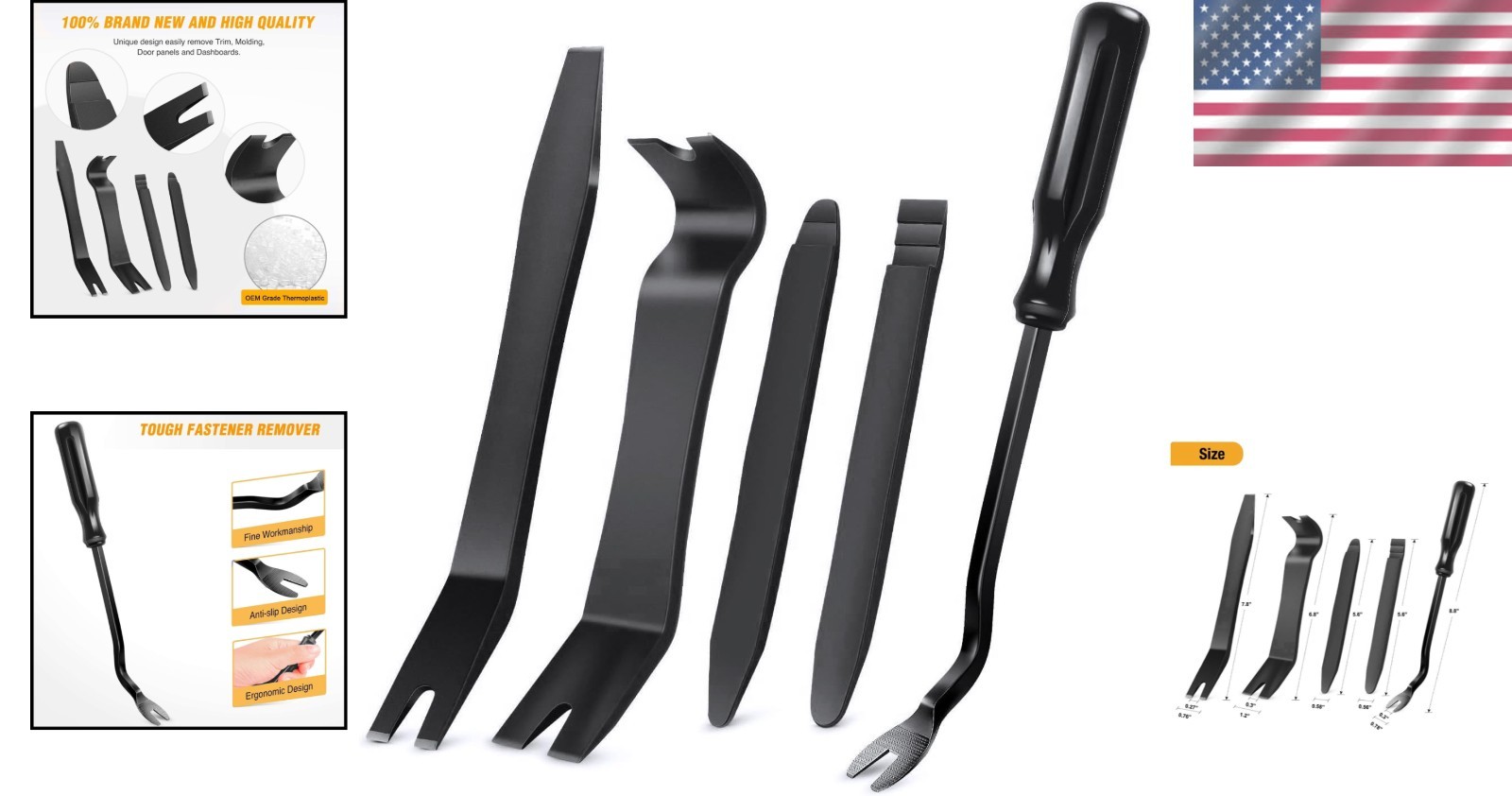 Ergonomic 5 PCS Nylon Trim Removal Tools for Safe Audio & Panel Dismantle