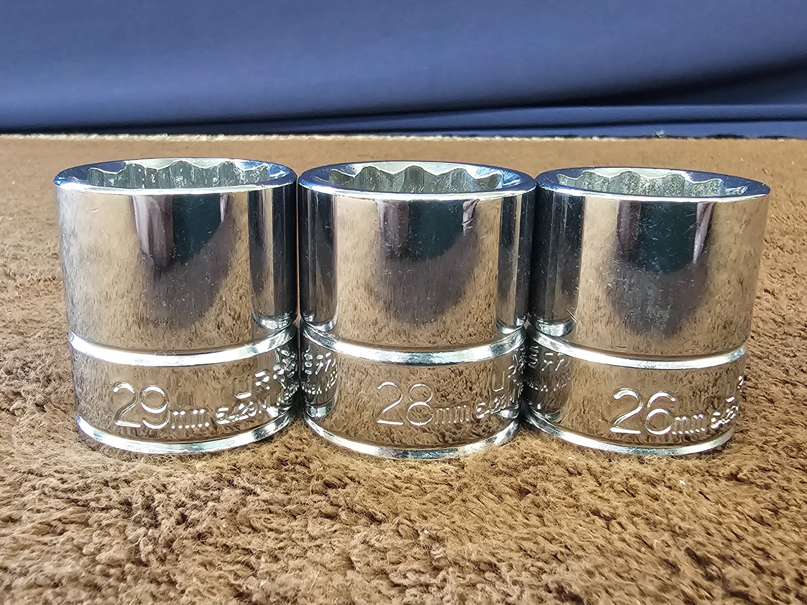 11 Urrea Metric 1/2″ Drive 12mm 20 21 23 25 26 28 29 30 31 32 Socket Set Point