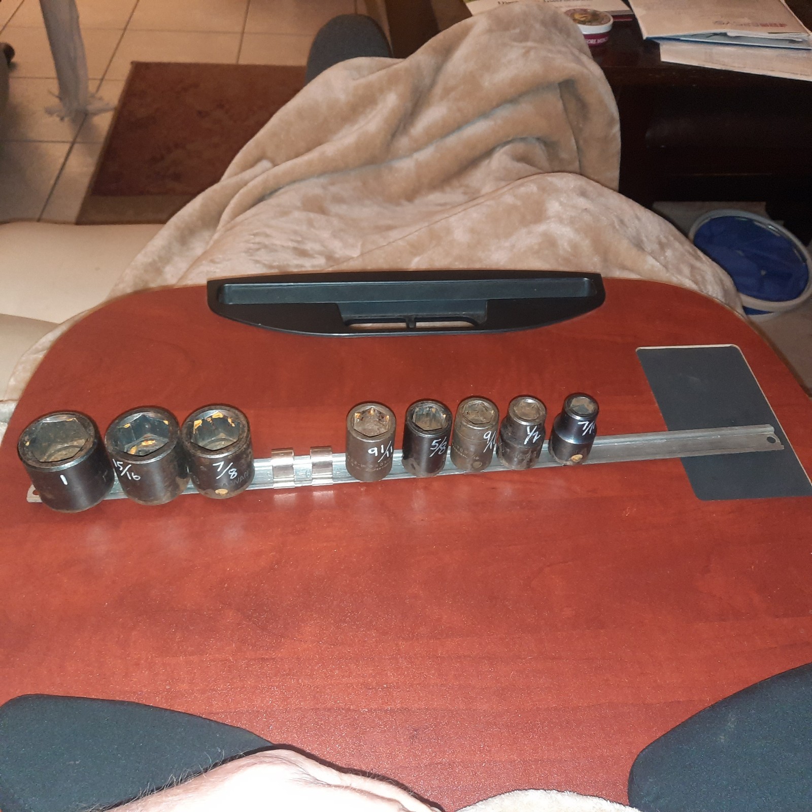 Unbranded 1/2 Dr SAE Impact Sockets. 8 PC. 1″ To 7/16. Missing 13/16 & 3/4.