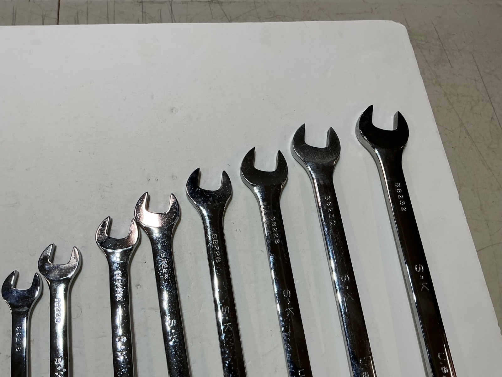 S-K tools 15 pc SuperKrome SAE combination wrench set 1/4” to 1” USA made