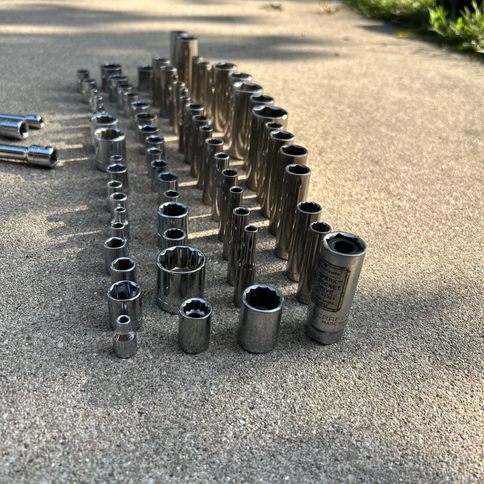 Lot Of 72 Assorted Craftsman Sockets And Extensions SAE & Metric Various Drives