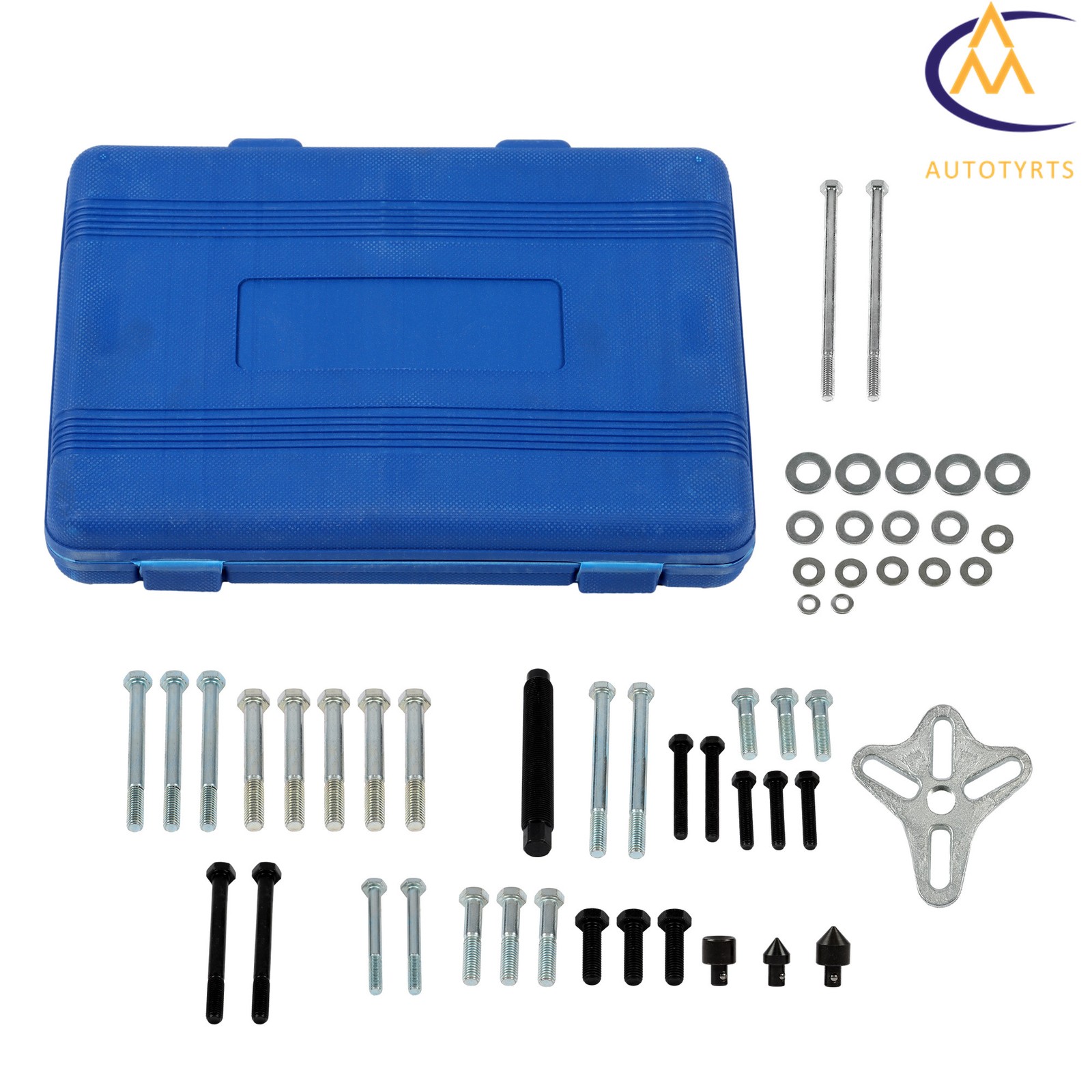 Steering Wheel Crankshaft Pulley Removal Set Harmonic Balancer Puller 46pcs