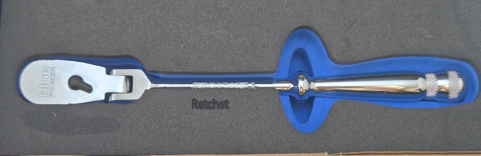 New Cornwell BluePower CBP271FS-1/4″ Dr 27 Pc Metric Skt Set & Flex Head Ratchet