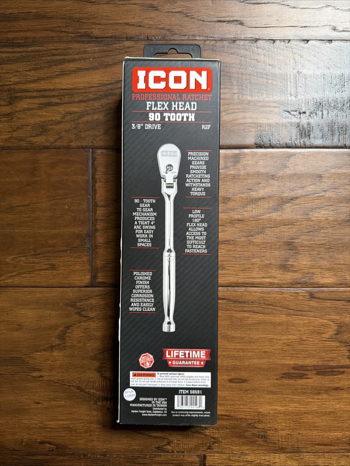 ICON Professional Ratchet Flex Head 90 Tooth 3/8″ Drive Chrome #R2F
