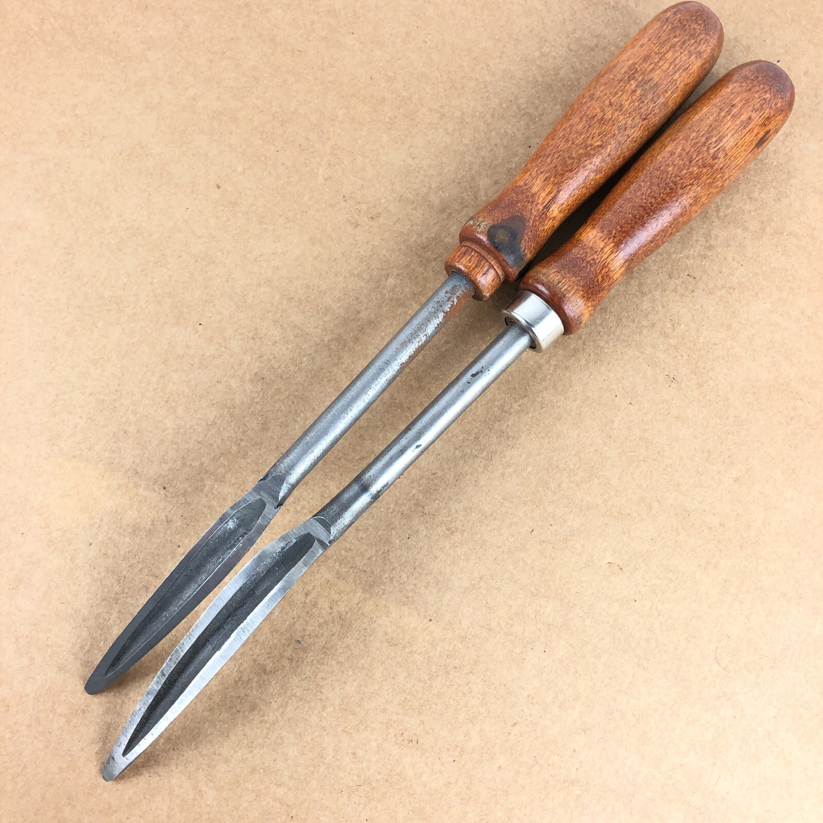 Rockwell Bearing Scrapers Polished Curved Blade ( Pair ) USA 58-62 & No. 77