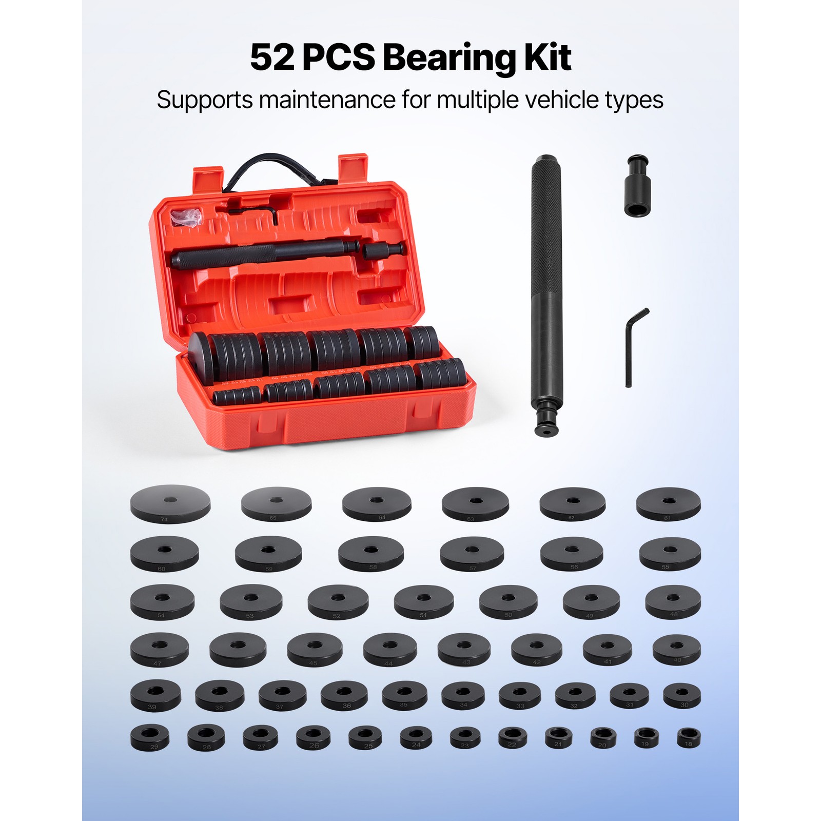 Uimoso 52-Piece Bearing and Seal Driver Tool Set with Carrying Case