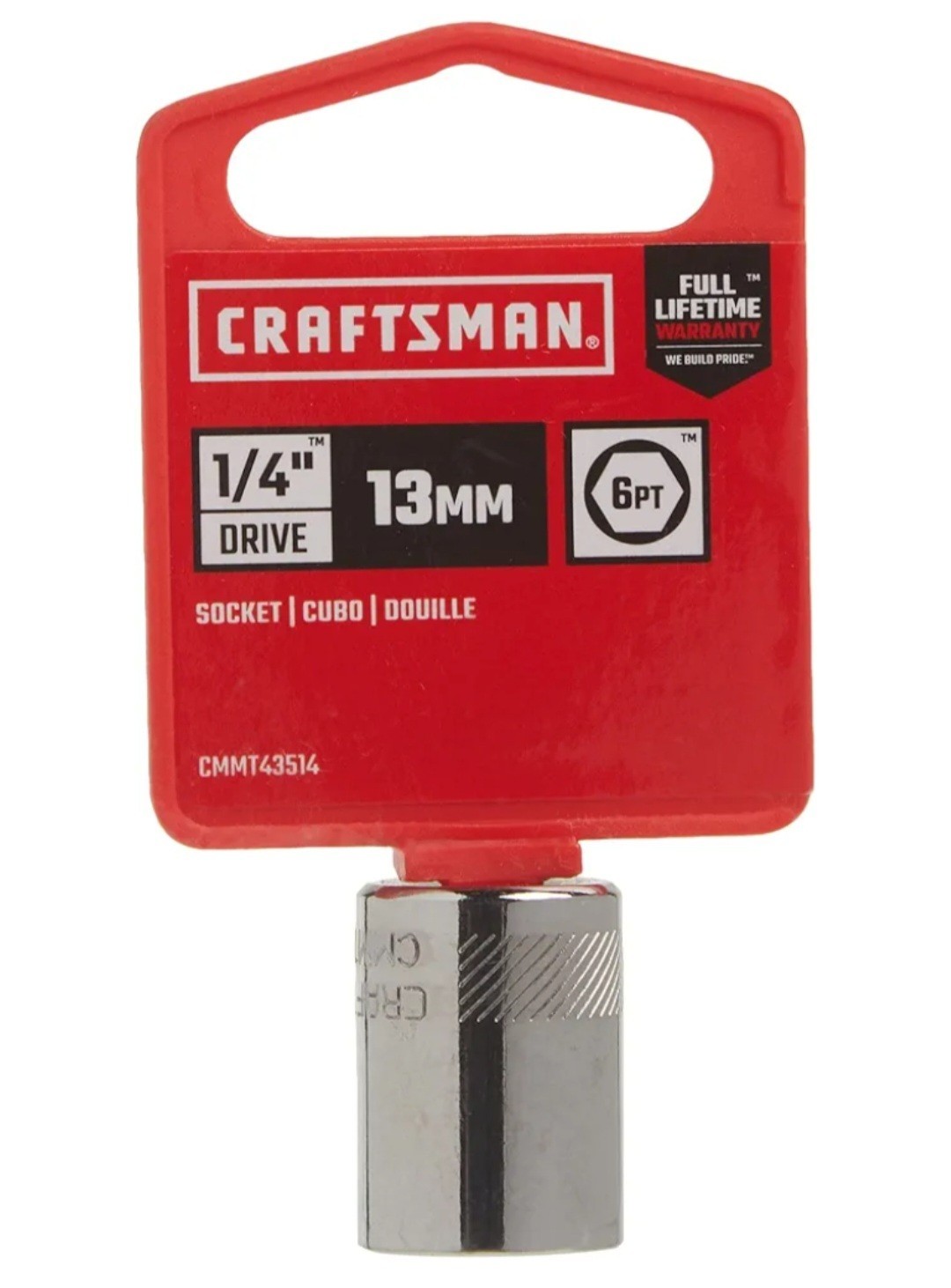 10 PACK – 13mm CRAFTSMAN TOOLS CMMT43514 Metric MM 6-pt 1/4-in Dr Shallow Socket
