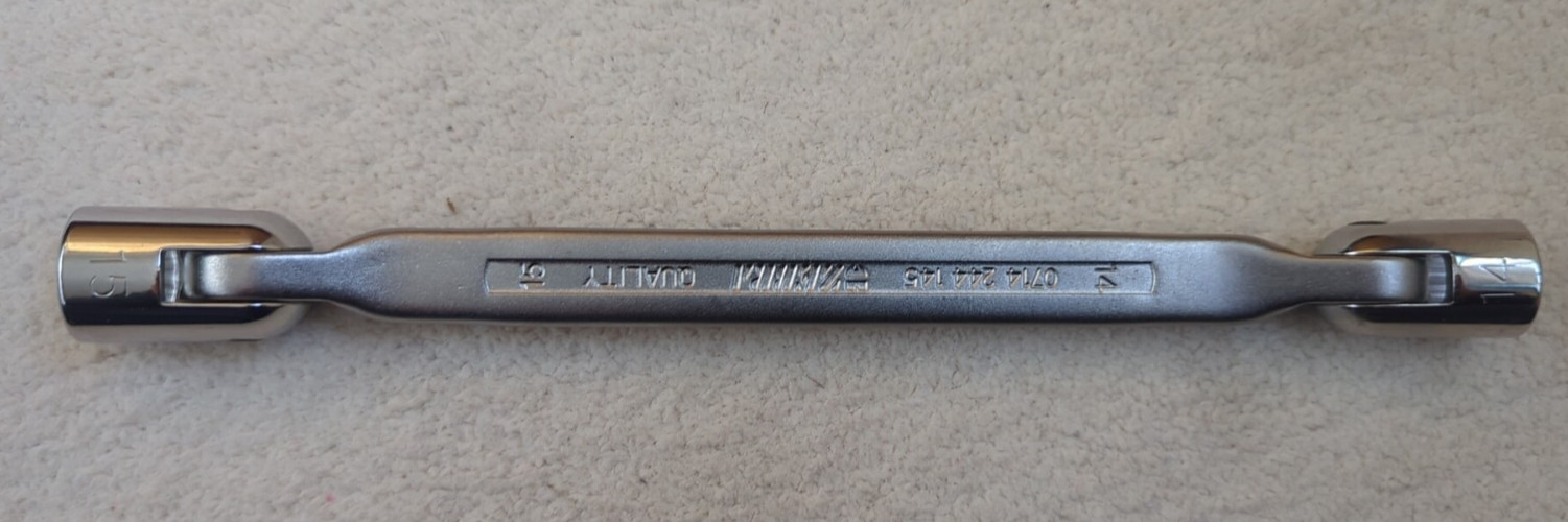 Wurth Zebra 0714 244 145 Chrom Vanadium Double Jointed Socket Wrench 14 & 15-New