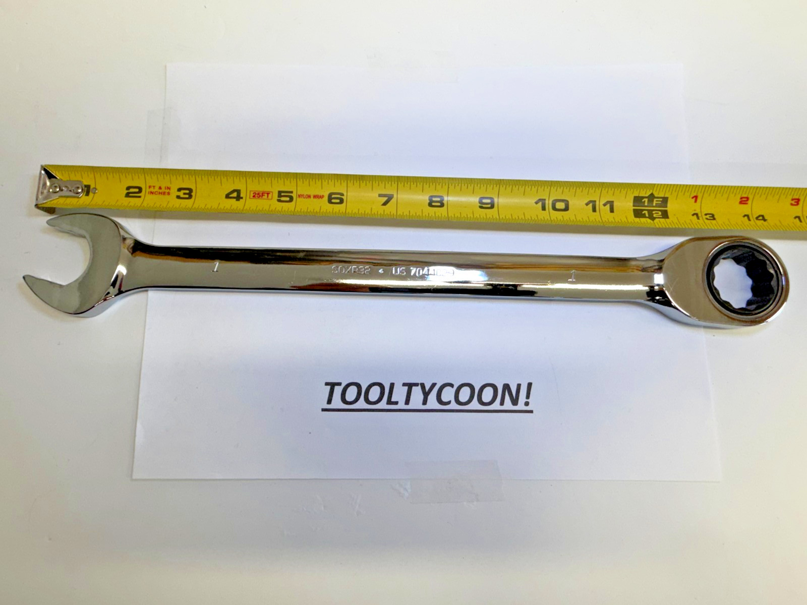 Snap-on Tools NEW 1″ SAE 0° Non-Reversing Ratcheting Combo Wrench SOXR32