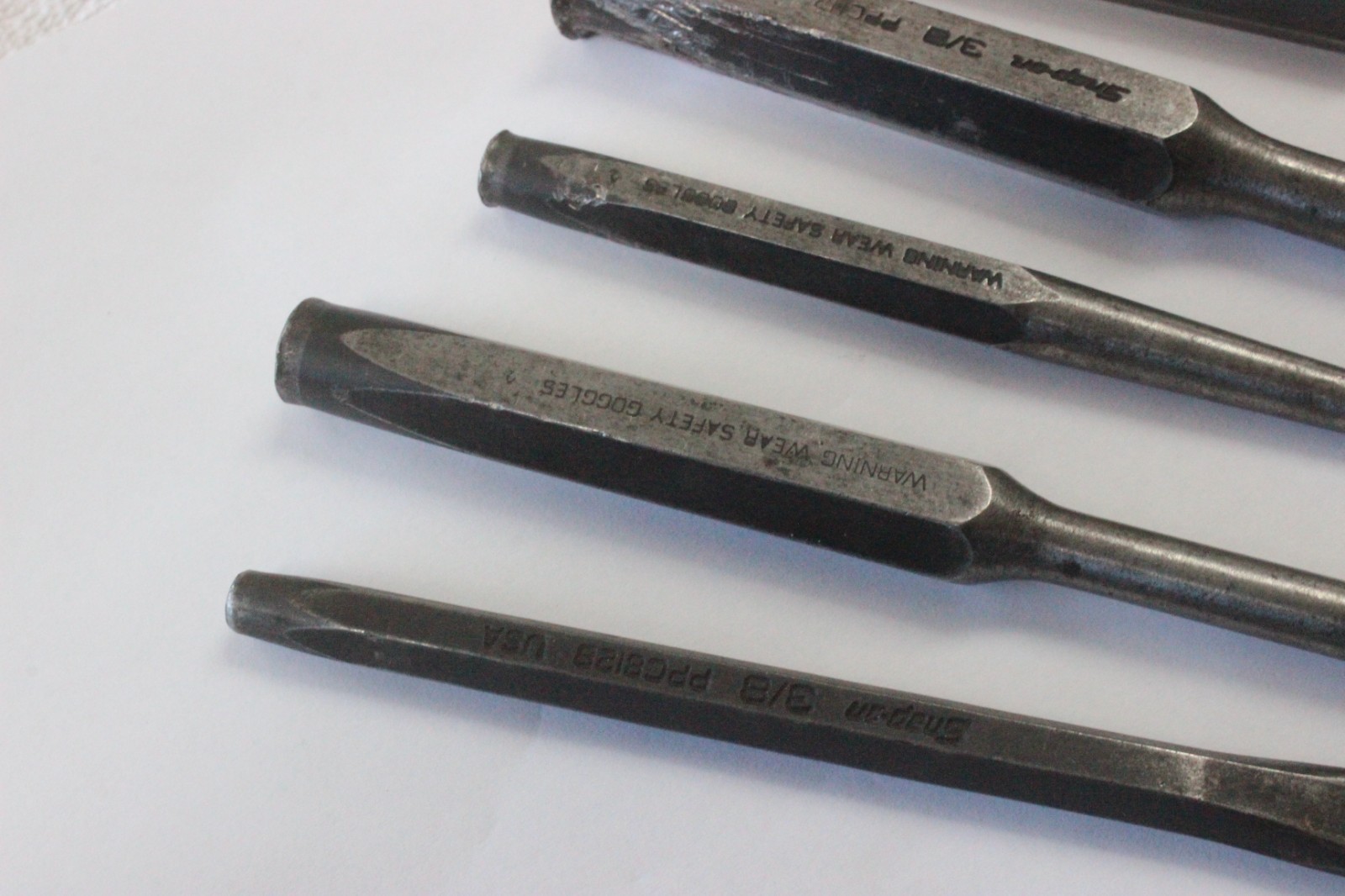 Lot Of 5 Snap On Punches (ppc108la,204a,110a,112a,812b, USA