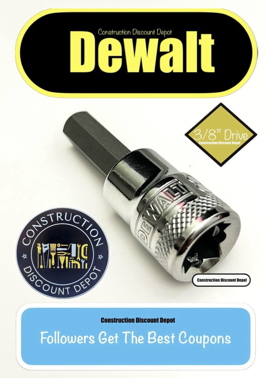 Dewalt Allen Hex 5/16″ In Bit 3/8″ In Drive Socket HW.5/16 87-392D