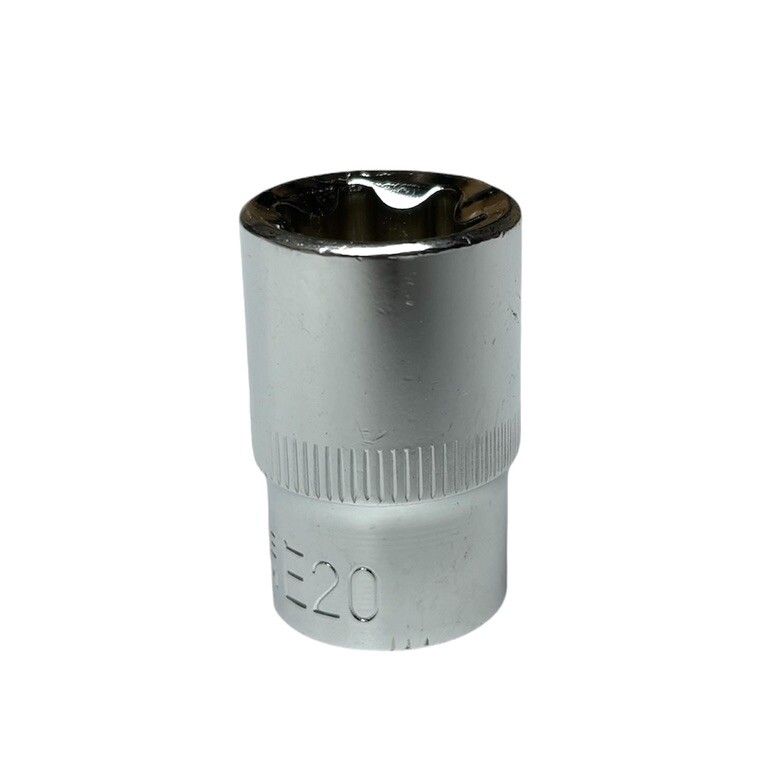 E20 Torx 1/2” Drive External Chrome Type E Socket 6 Point For Ratchet Wrench