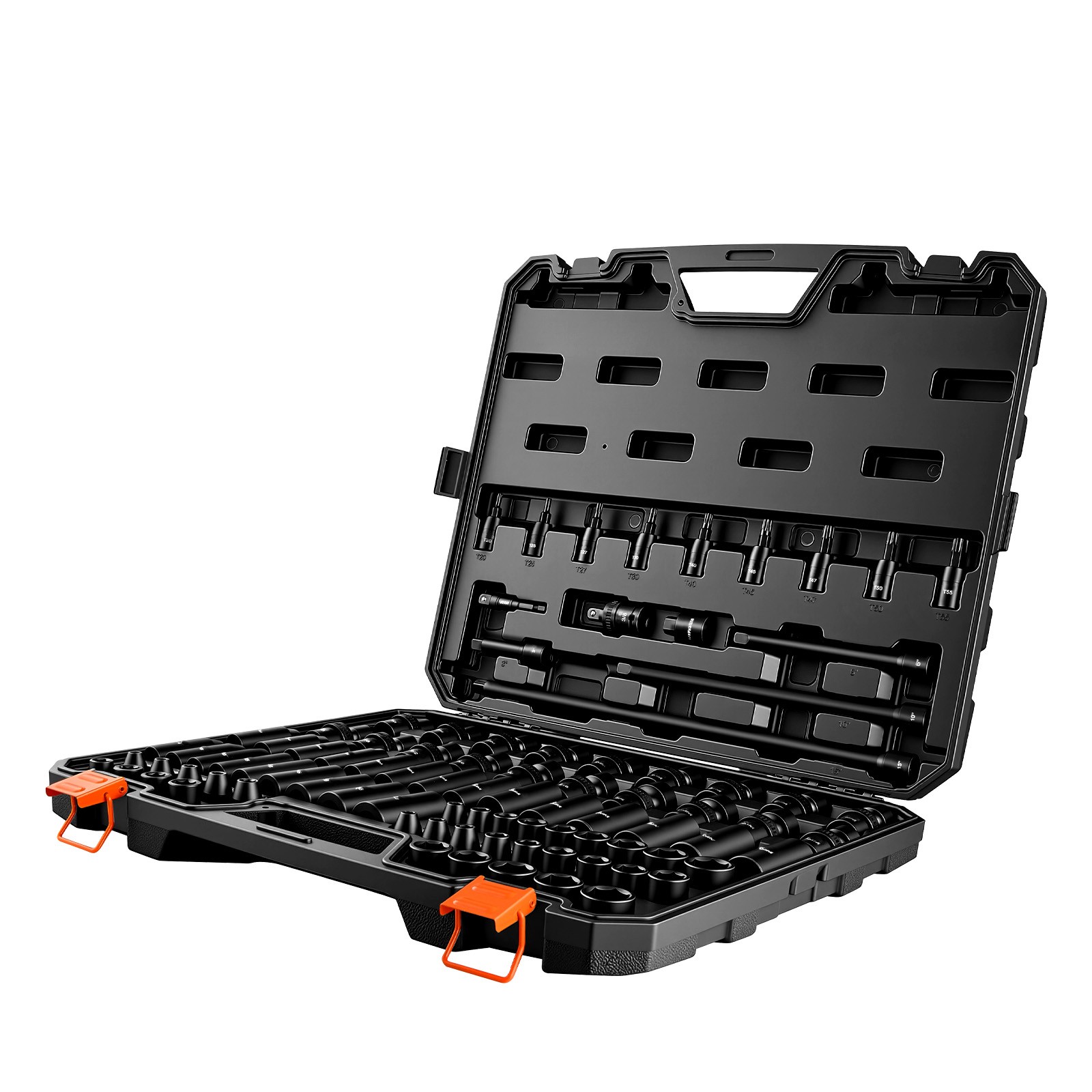 Uimoso 90-Piece 3/8″ Drive Impact Socket Set with 6-Point Design & Case