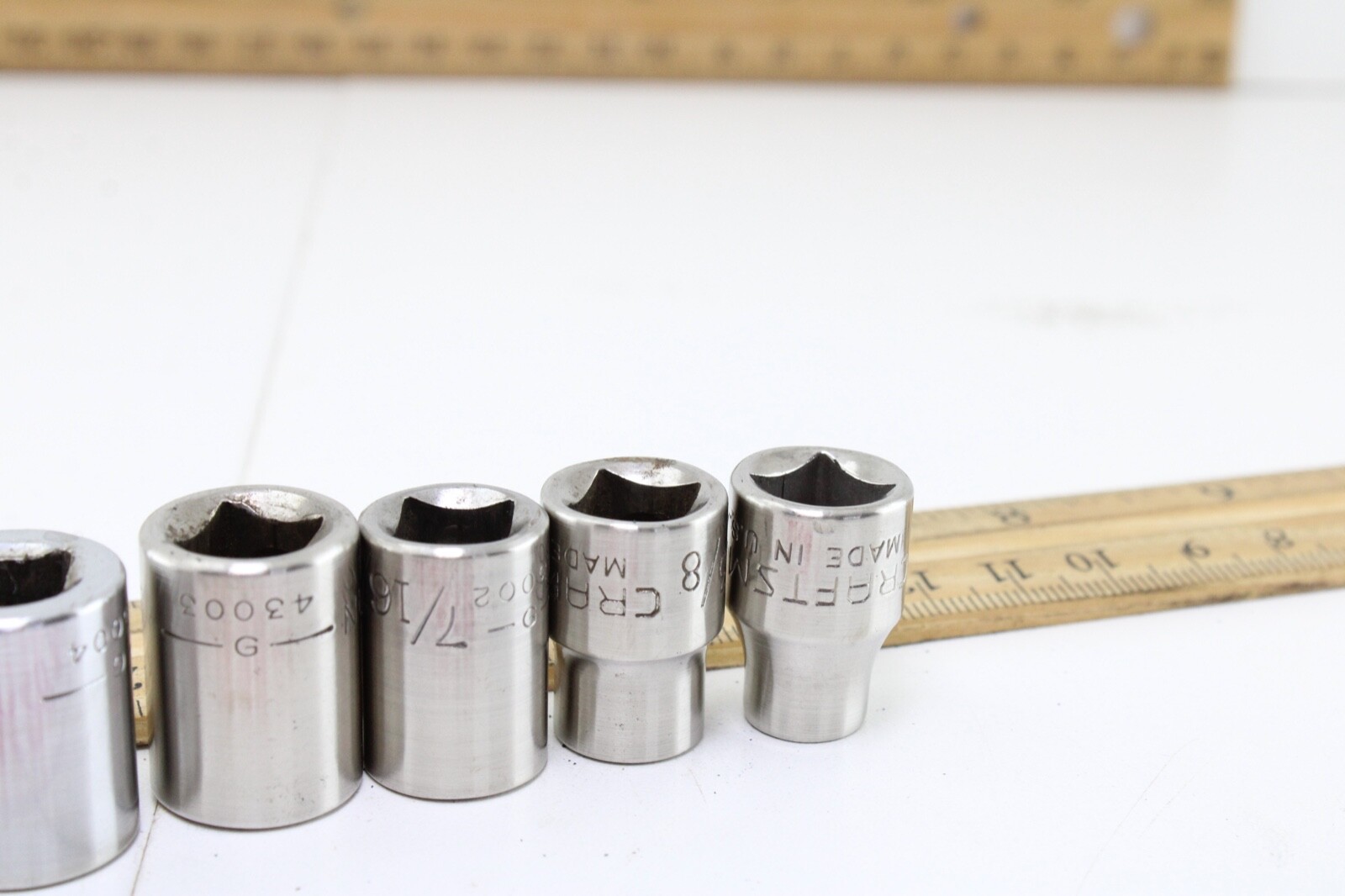 Craftsman G430 Series 5/16″-13/16″3/8” Drive 6 Point 9 Piece SAE Socket Set USA