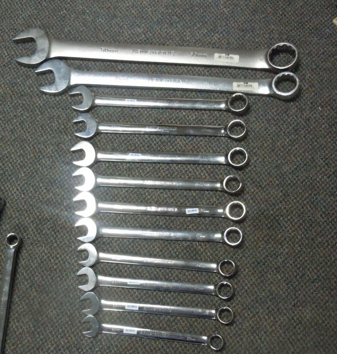 ARMSTRONG 12-POINT LONG COMBINATION WRENCH choose sz. 20mm through 50mm