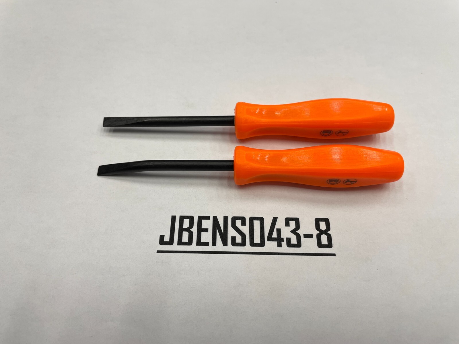 Snap-on Tools NEW 2pc ORANGE 5″ Length Straight & Bent Mini Pocket Prybar Set