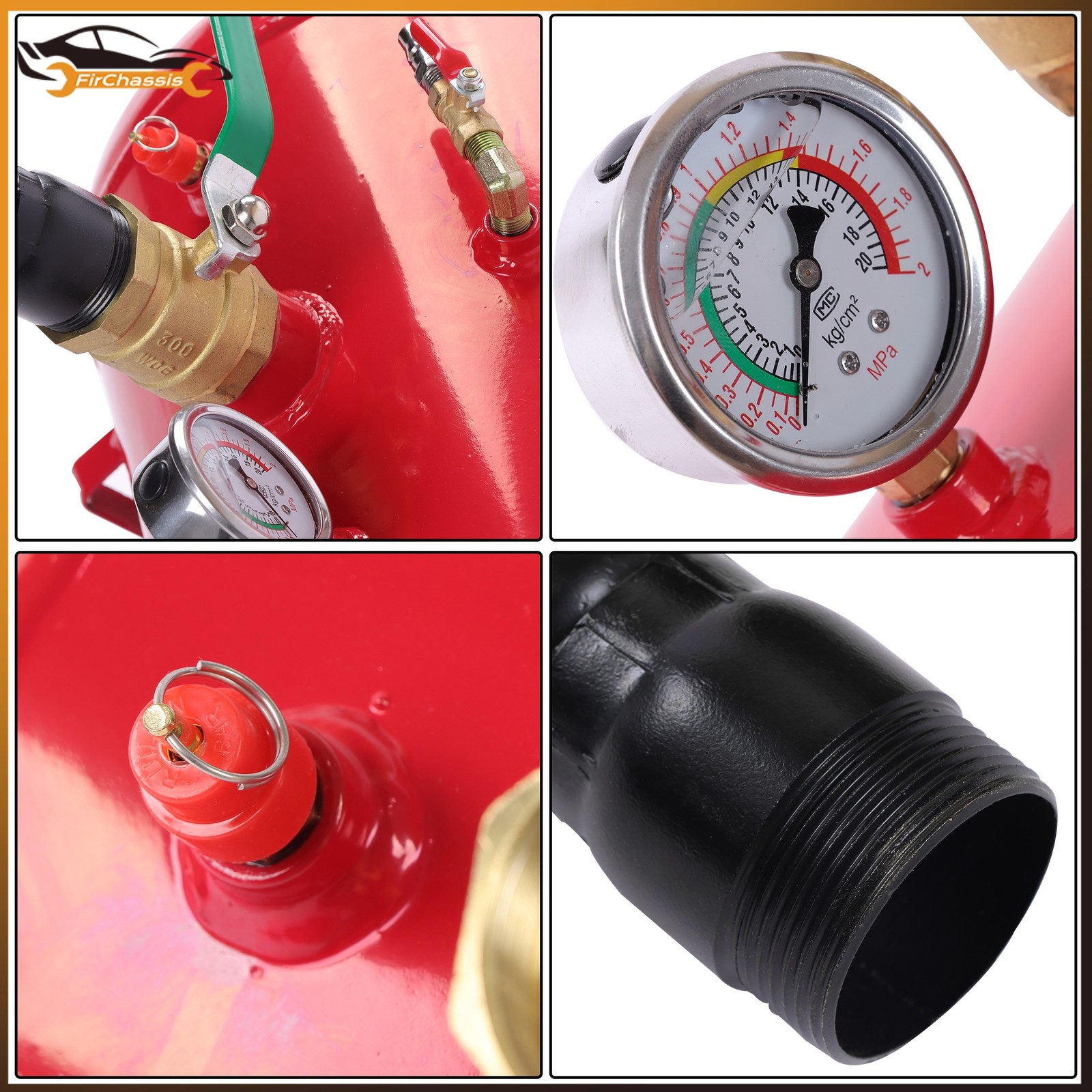 Red Air Tire Bead Seater 7.5 Gallon Blaster Tool Seating Inflator Truck 145PSI